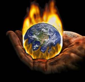 Burning World in Gloved Hand